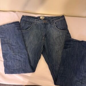 OC by Oleg Cassini Jeans‎ Mens Blue Wash Bootcut Jeans Casual Comfort W34xL33